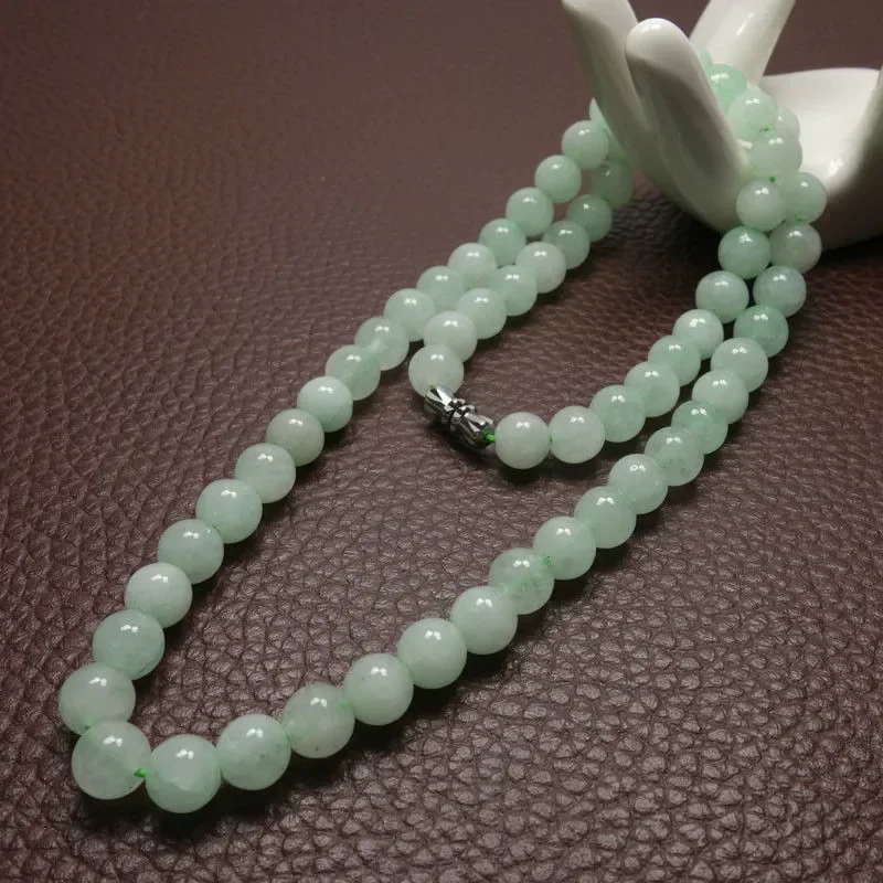 Men Accessories Jewelry - Kalung Manik-Manik Zamrud Hijau 8-10mm, Perhiasan