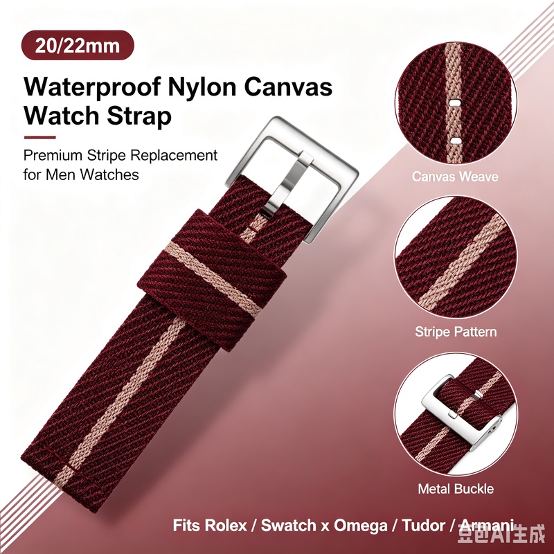 Men'S Accessories Armani - Tali Jam Tangan Kanvas Nilon Tahan