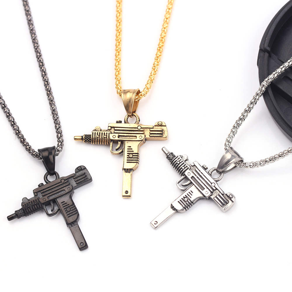 Kalung Liontin Senapan Mesin U - Men Accessories Jewelry ulasan dan harga