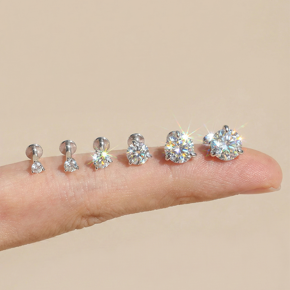 KOJ 1PC Anting Stud Moissanite - Men Accessories Low Price ulasan dan harga